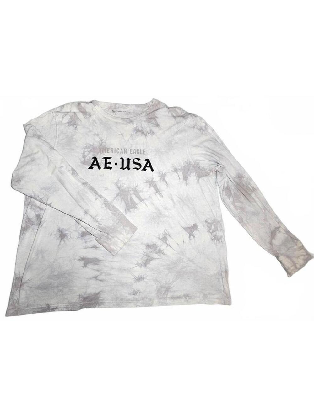 American Eagle AE USA Tie-Dye Long Sleeve Tee